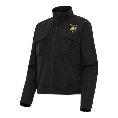 Women's Antigua Black Army Knights Even Par Full-Zip Jacket