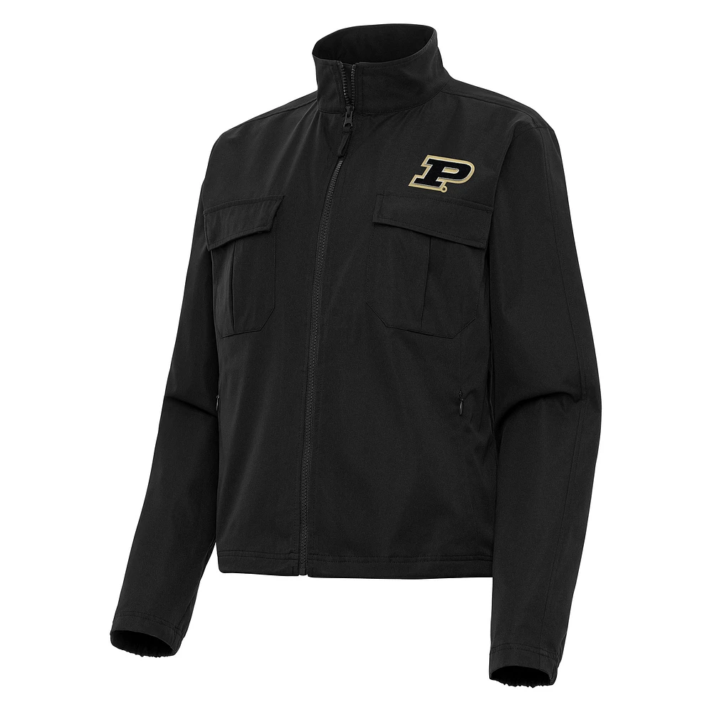 Women's Antigua Purdue Boilermakers Even Par Full-Zip Jacket