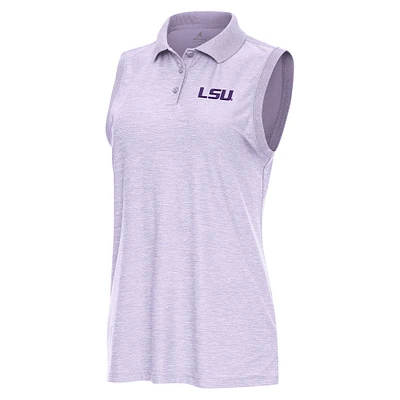 Women's Antigua Lavender LSU Tigers Recap Sleeveless Polo