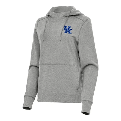 Women's Antigua Heather Gray Kentucky Wildcats Justice Pullover Hoodie