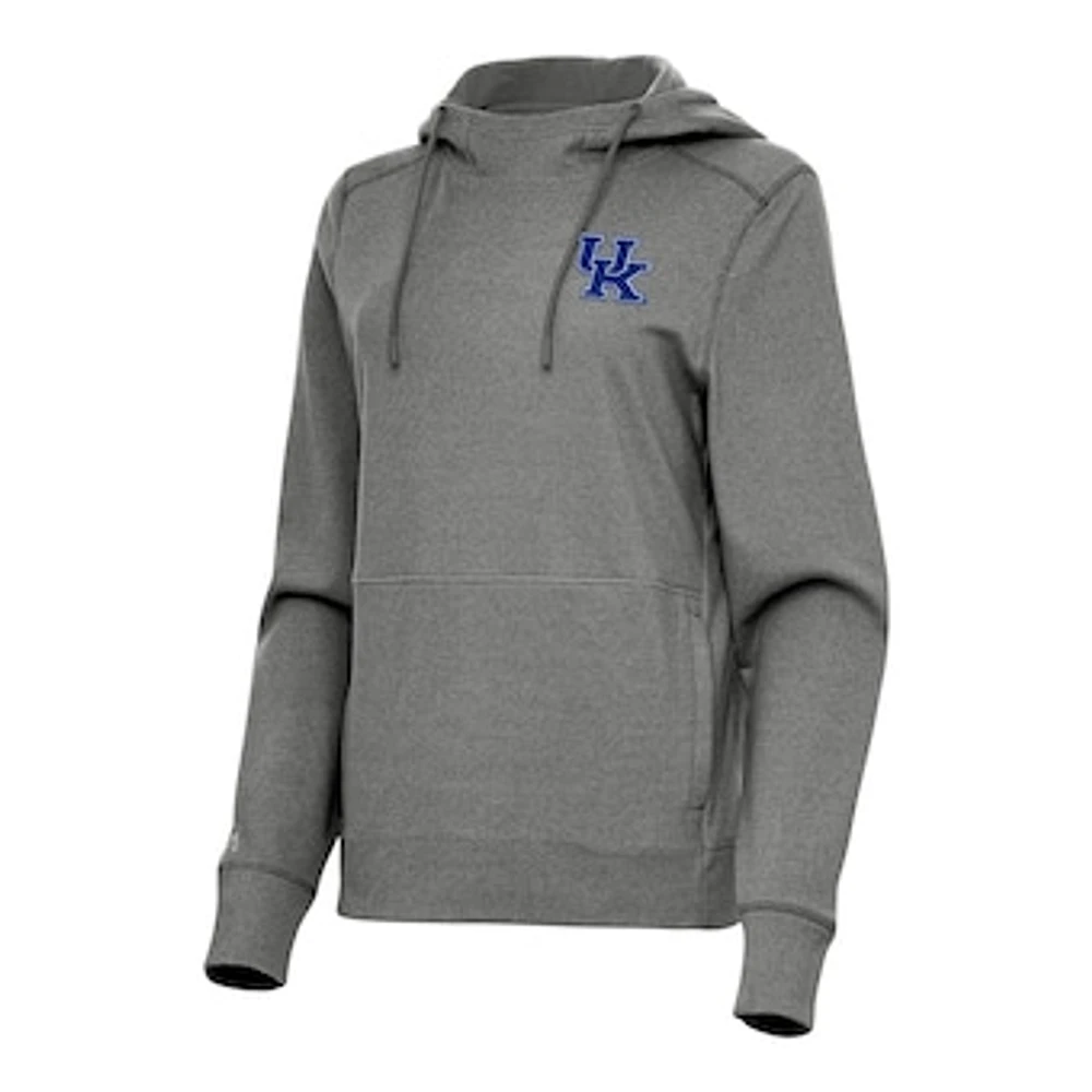 Women's Antigua Heather Charcoal Kentucky Wildcats Justice Pullover Hoodie
