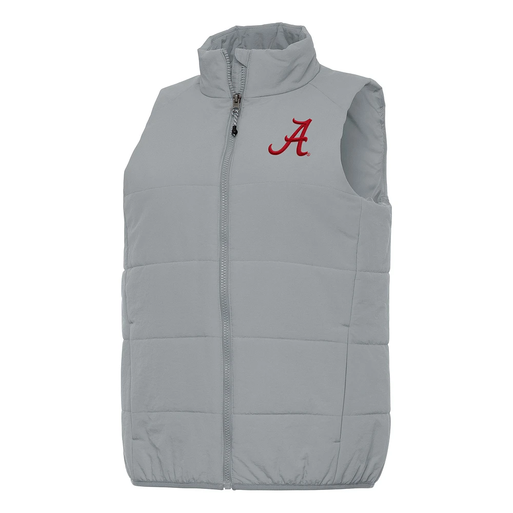 Women's Antigua Gray Alabama Crimson Tide Experience Full-Zip Vest