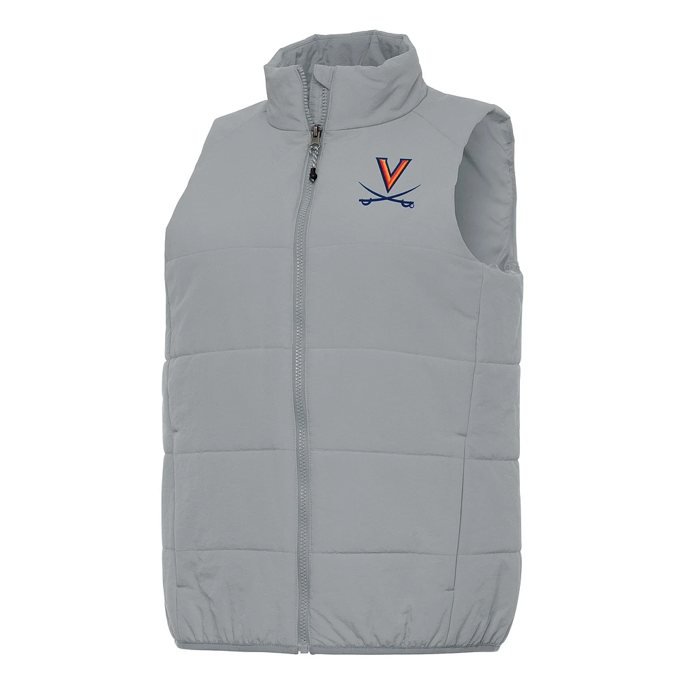 Women's Antigua Gray Virginia Cavaliers Experience Full-Zip Vest