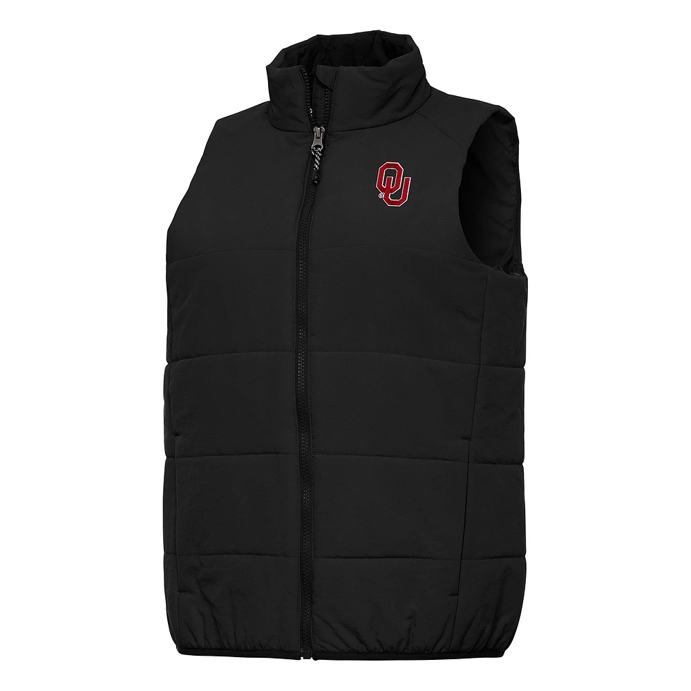 Women's Antigua Black Oklahoma Sooners Experience Full-Zip Vest