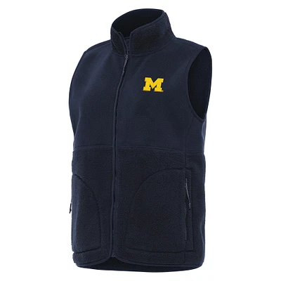 Women's Antigua Navy Michigan Wolverines Nostalgic Full-Zip Vest