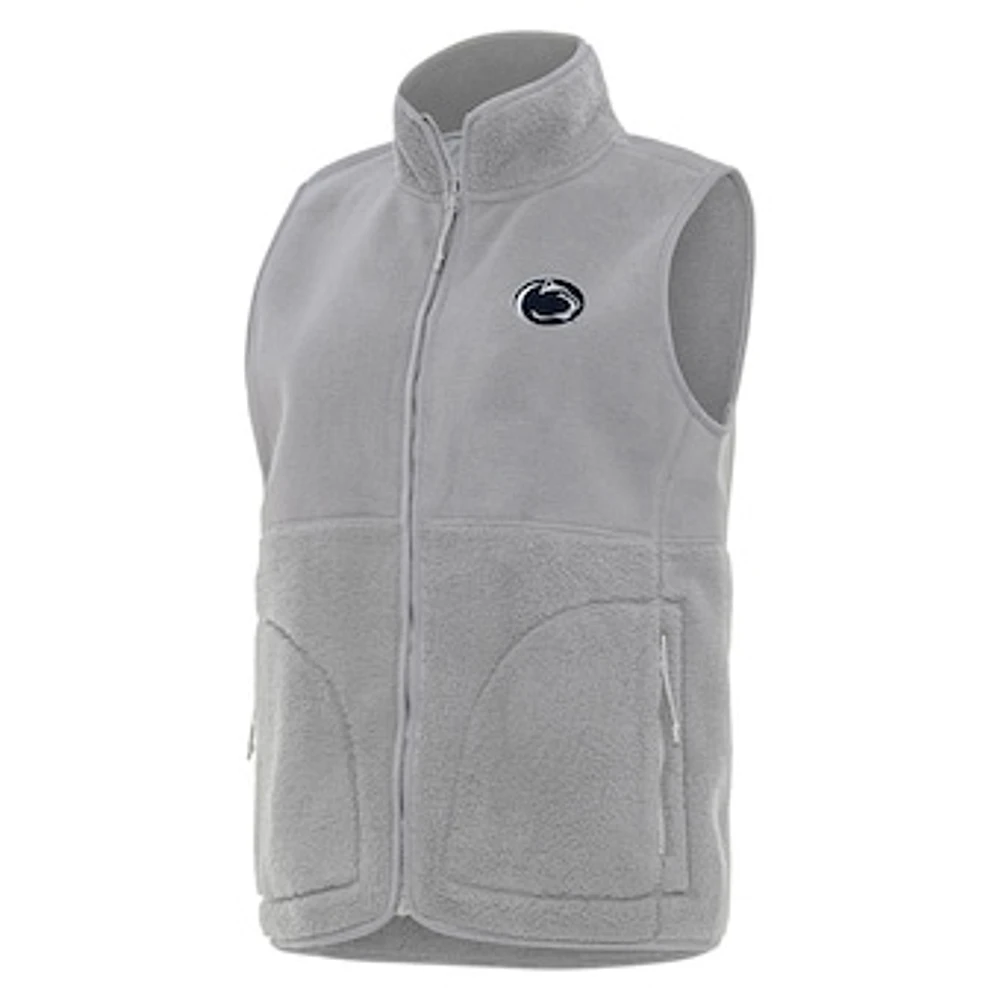 Women's Antigua Gray Penn State Nittany Lions Nostalgic Full-Zip Vest