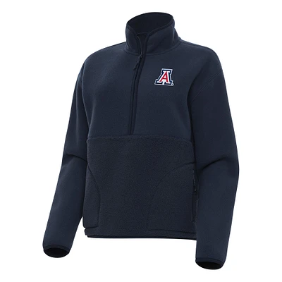 Women's Antigua Navy Arizona Wildcats Figure Half-Zip Pullover Sweatshirt