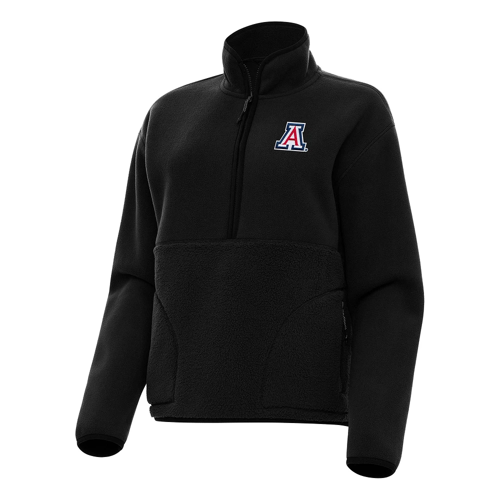 Women's Antigua Black Arizona Wildcats Figure Half-Zip Pullover Sweatshirt