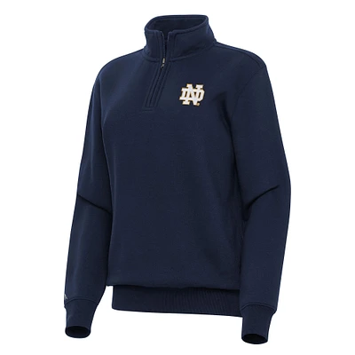 Women's Antigua Navy Notre Dame Fighting Irish Victory Quarter-Zip Sweatshirt