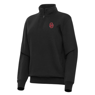 Women's Antigua Oklahoma Sooners Victory Quarter-Zip Sweatshirt