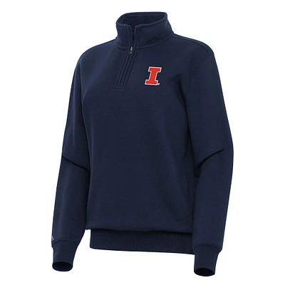 Women's Antigua Navy Illinois Fighting Illini Victory Quarter-Zip Sweatshirt