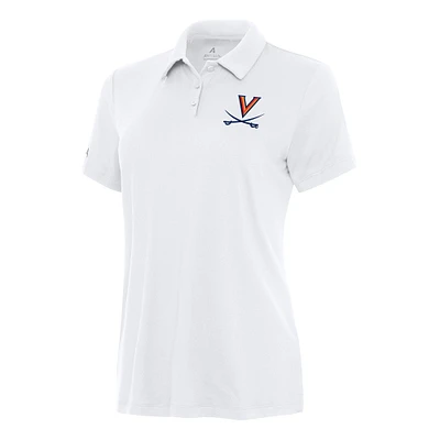 Women's Antigua White Virginia Cavaliers Reprocess Polo