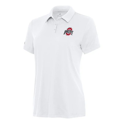 Women's Antigua White Ohio State Buckeyes Reprocess Polo