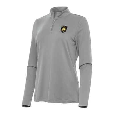 Women's Antigua Gray Army Black Knights Reprocess Quarter-Zip Top