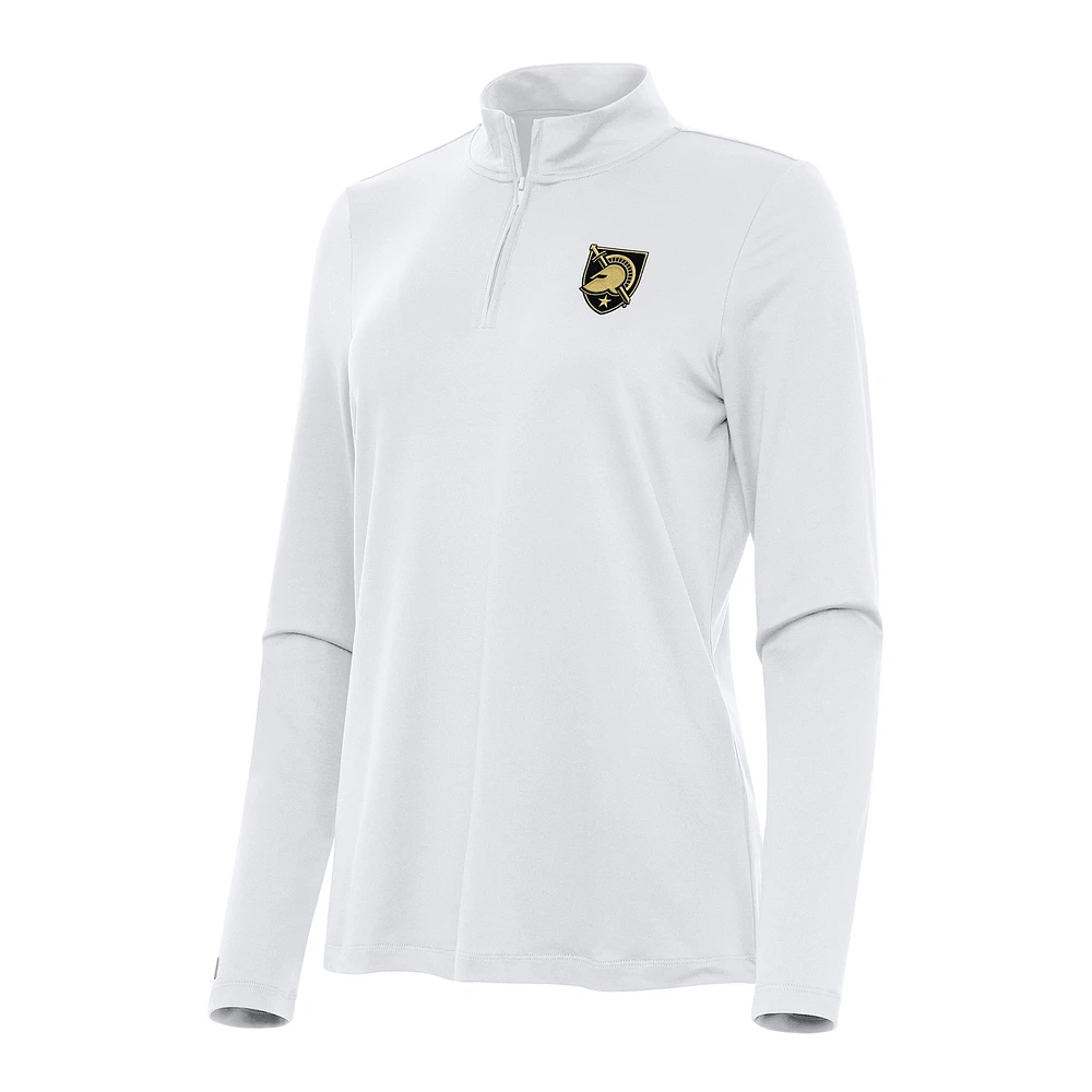 Women's Antigua White Army Black Knights Reprocess Quarter-Zip Top