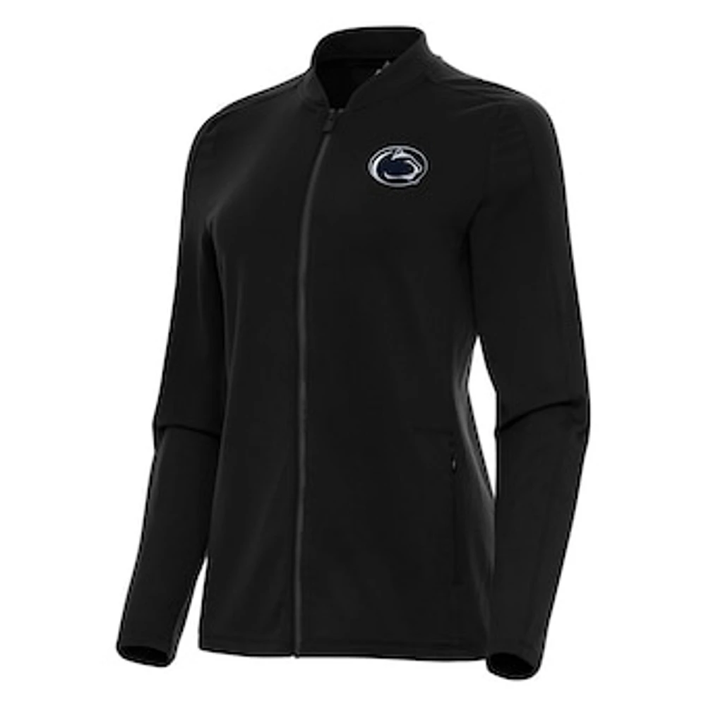 Women's Antigua Black Penn State Nittany Lions Continual Full-Zip Jacket