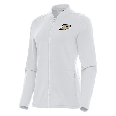 Women's Antigua White Purdue Boilermakers Continual Full-Zip Jacket