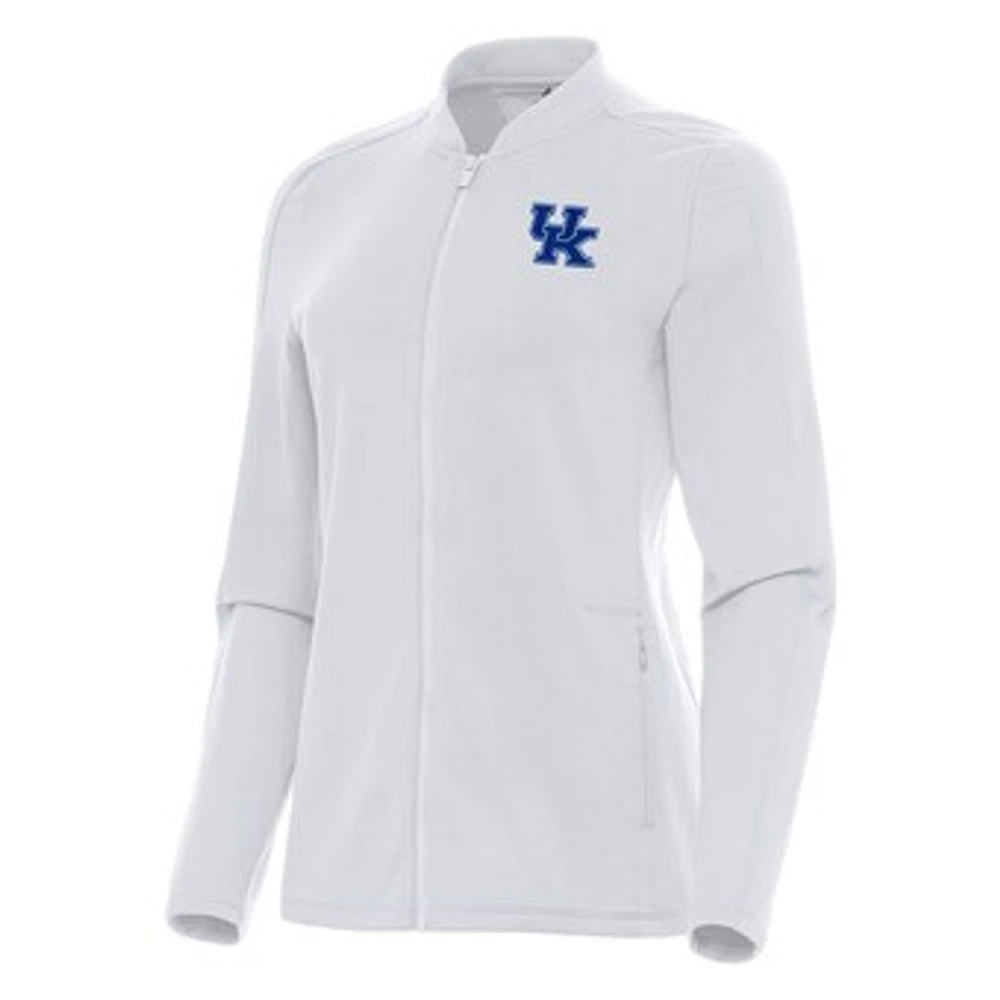 Women's Antigua White Kentucky Wildcats Continual Full-Zip Jacket