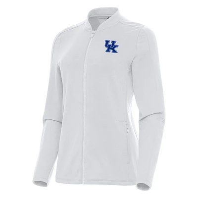 Women's Antigua White Kentucky Wildcats Continual Full-Zip Jacket