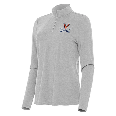 Women's Antigua Heather Virginia Cavaliers Bright Quarter-Zip Top