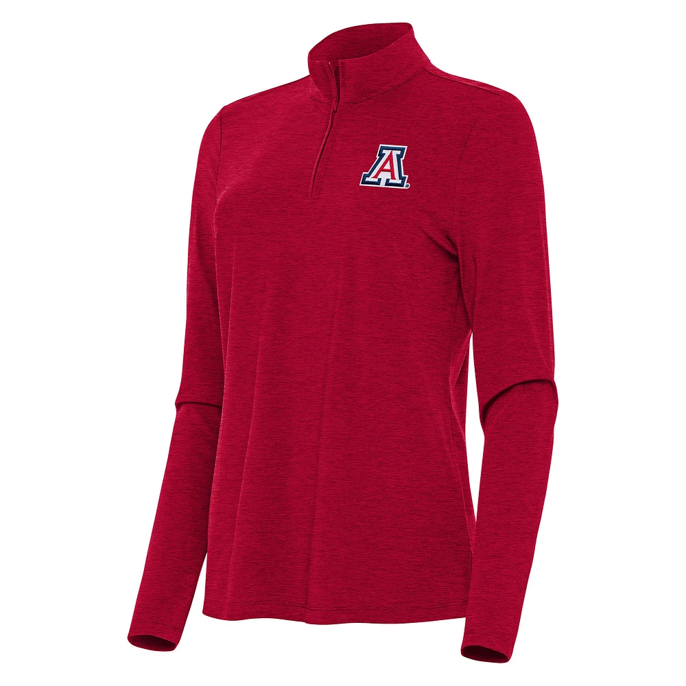 Women's Antigua Heather Arizona Wildcats Bright Quarter-Zip Top