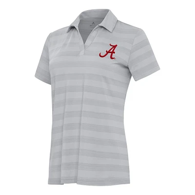 Women's Antigua Gray Alabama Crimson Tide Tunnel Polo