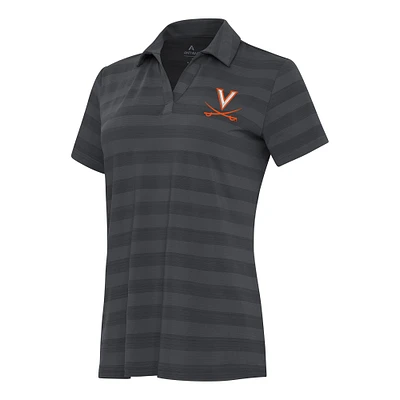Women's Antigua Pewter Virginia Cavaliers Tunnel Polo