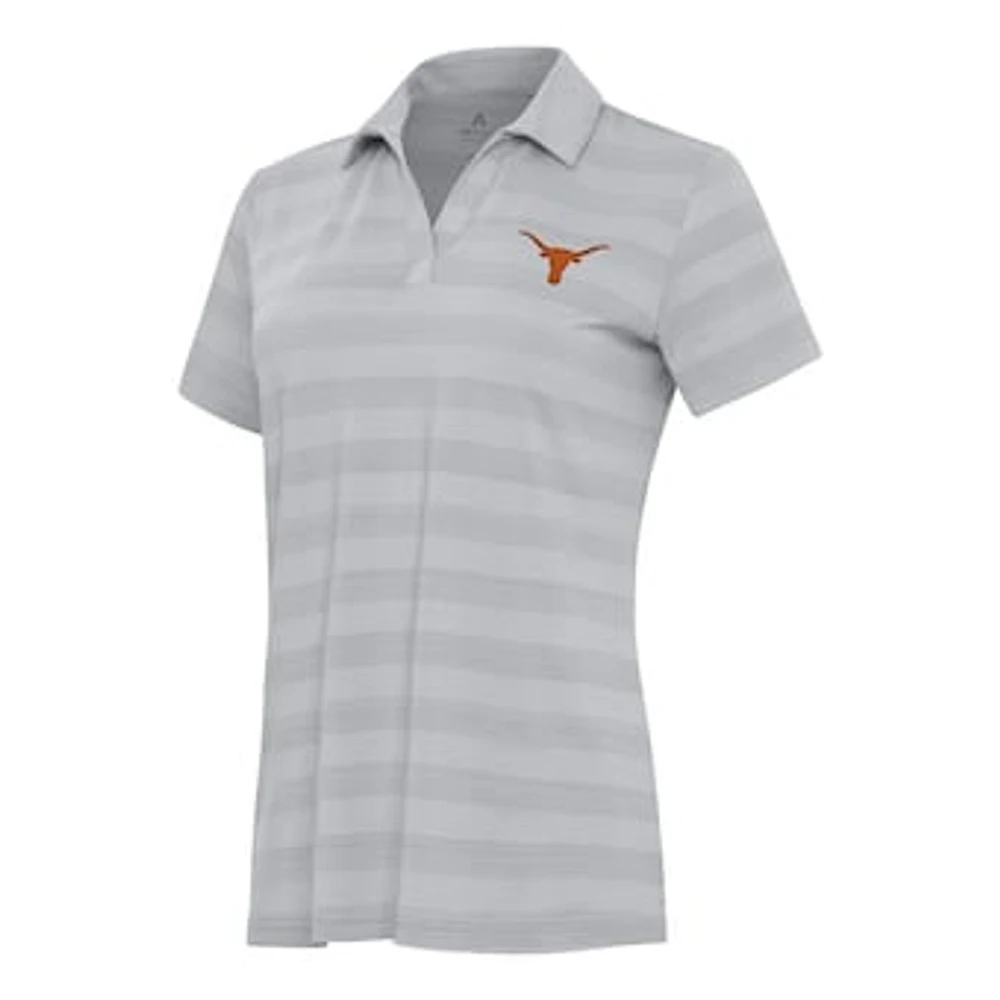 Women's Antigua Gray Texas Longhorns Tunnel Polo