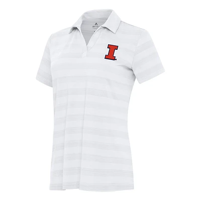 Women's Antigua White Illinois Fighting Illini Tunnel Polo