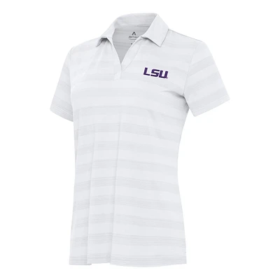 Women's Antigua White LSU Tigers Tunnel Polo