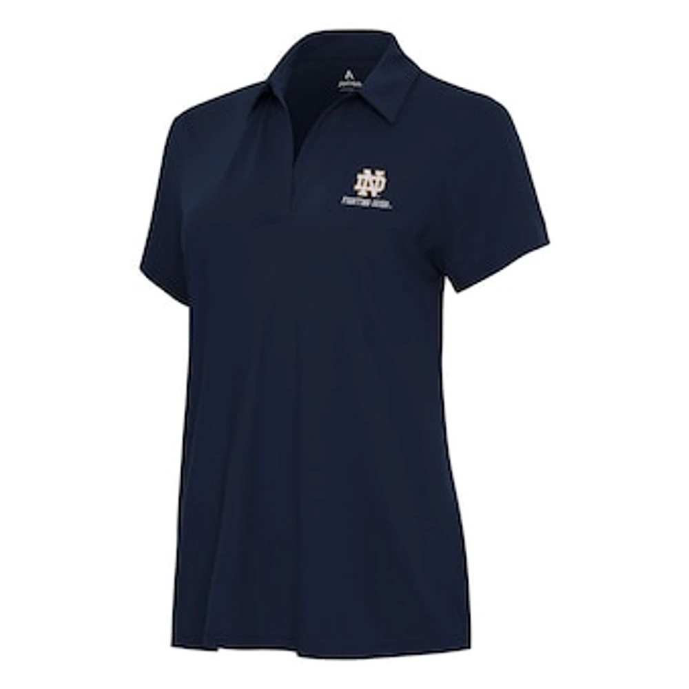 Women's Antigua Navy Notre Dame Fighting Irish Logo & Wordmark Era Polo