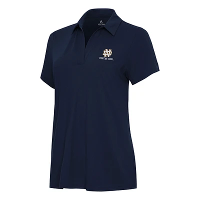 Women's Antigua Navy Notre Dame Fighting Irish Logo & Wordmark Era Polo
