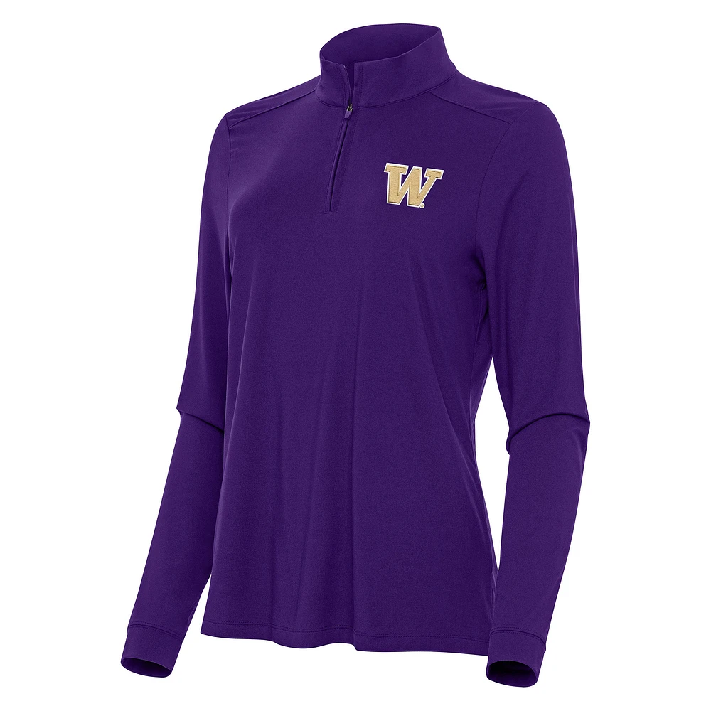 Women's Antigua Washington Huskies Intent Quarter-Zip Top