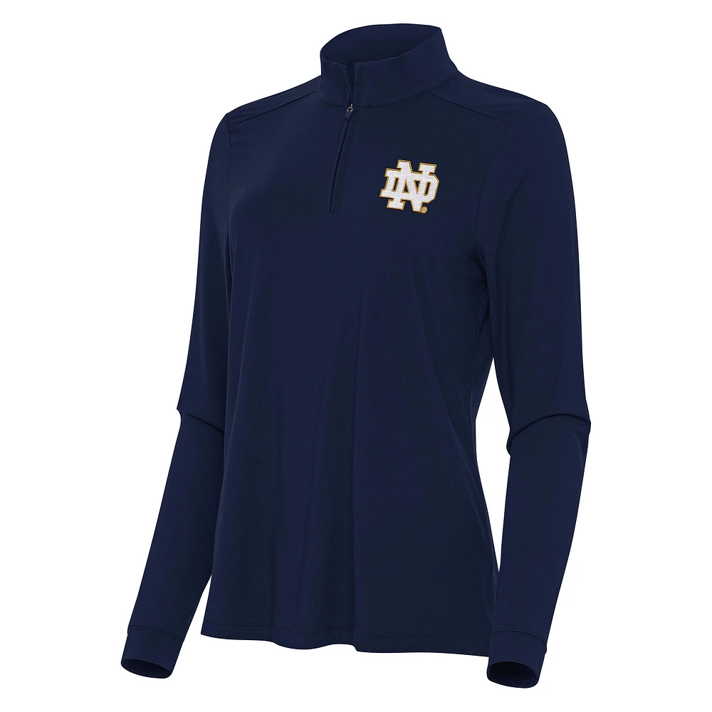 Women's Antigua Navy Notre Dame Fighting Irish Intent Quarter-Zip Top
