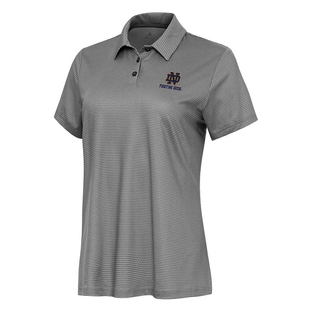 Women's Antigua White Notre Dame Fighting Irish Rings Polo