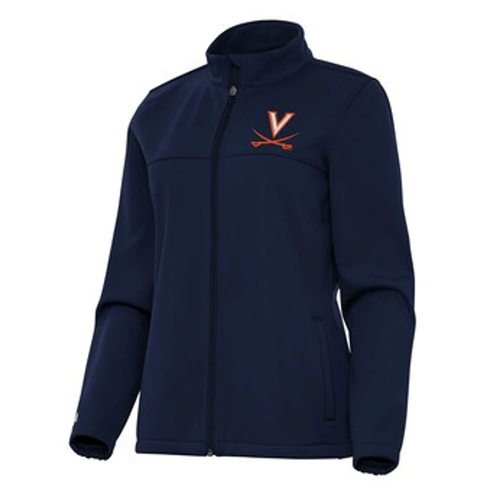 Women's Antigua Navy Virginia Cavaliers Links 2 Full-Zip Golf Jacket