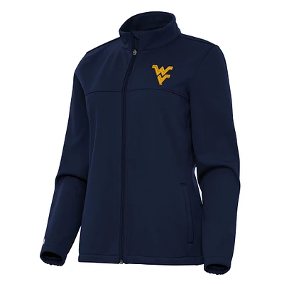 Women's Antigua Navy West Virginia Mountaineers Links 2 Full-Zip Golf Jacket