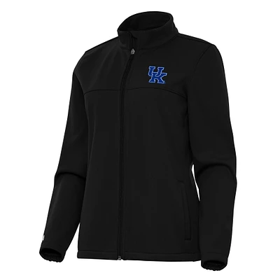 Women's Antigua Black Kentucky Wildcats Links 2 Full-Zip Golf Jacket