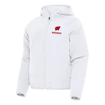 Women's Antigua Wisconsin Badgers Universe Full-Zip Puffer Jacket