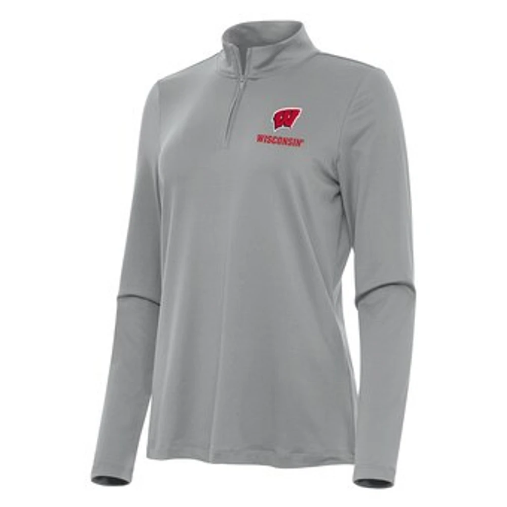 Women's Antigua Wisconsin Badgers Reprocess Quarter-Zip Top