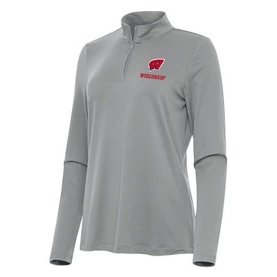 Women's Antigua Wisconsin Badgers Reprocess Quarter-Zip Top