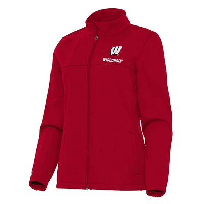 Women's Antigua Wisconsin Badgers Links 2 Full-Zip Golf Jacket