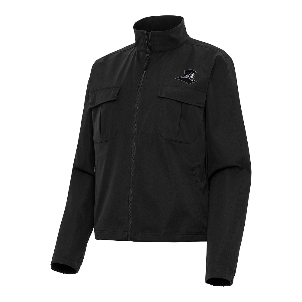 Women's Antigua Black Providence Friars Even Par Full-Zip Jacket