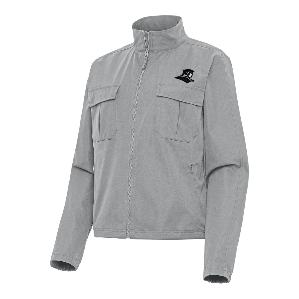 Women's Antigua Gray Providence Friars Even Par Full-Zip Jacket