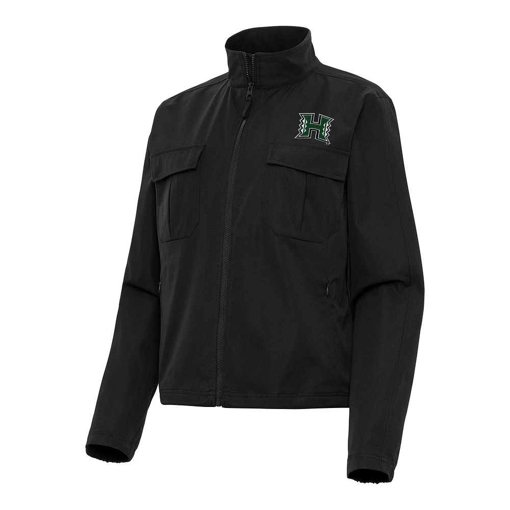 Women's Antigua Hawaii Rainbow Warriors Even Par Full-Zip Jacket
