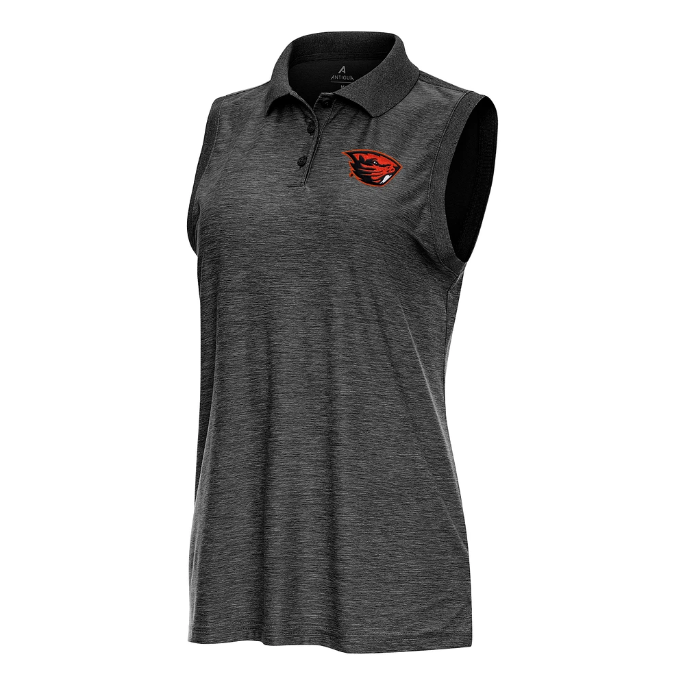 Women's Antigua Heather Oregon State Beavers Recap Sleeveless Polo