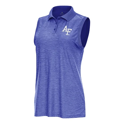 Women's Antigua Heather Royal Air Force Falcons Recap Sleeveless Polo