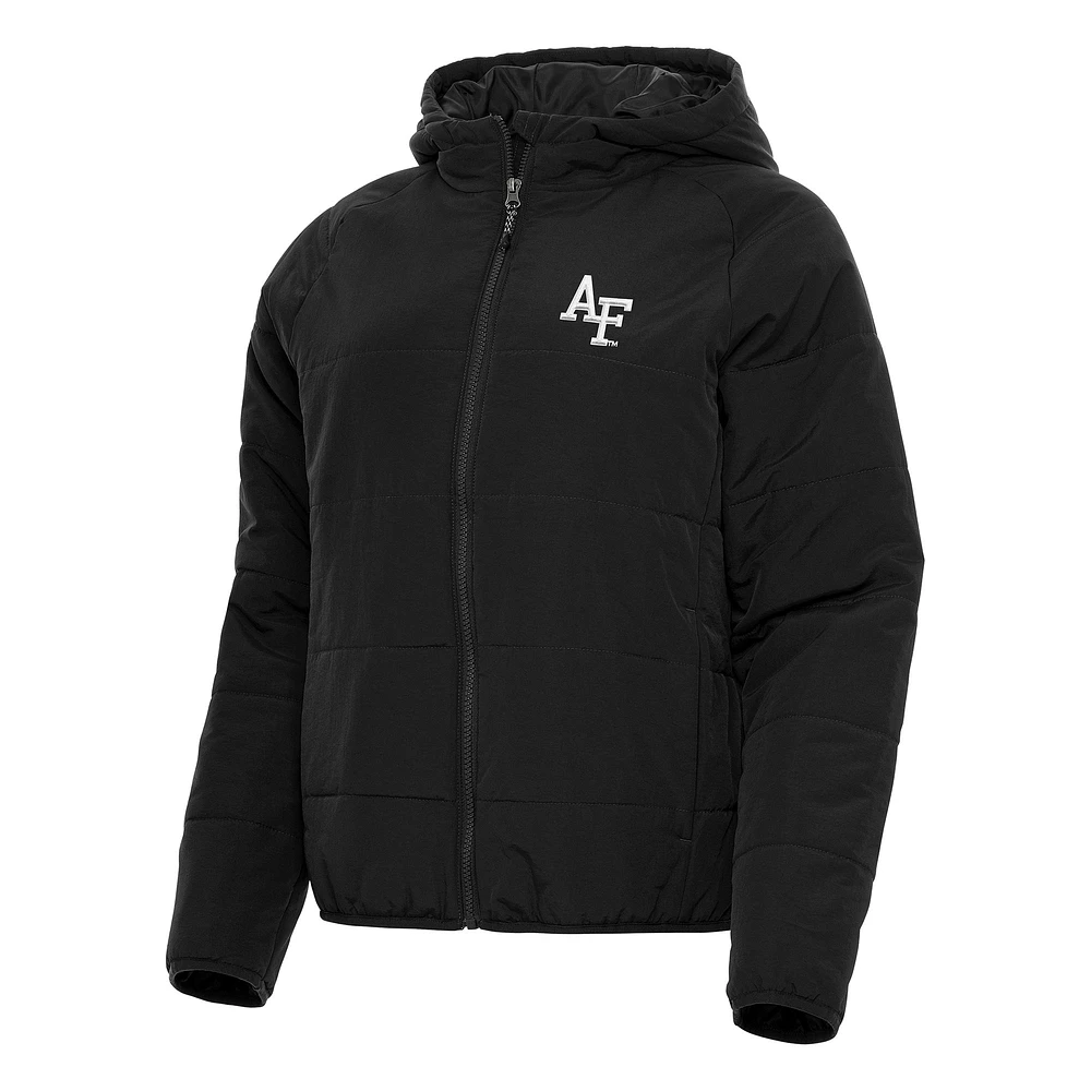 Women's Antigua Black Air Force Falcons Universe Full-Zip Puffer Jacket