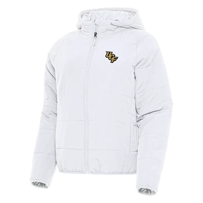 Women's Antigua White UCF Knights Universe Full-Zip Puffer Jacket