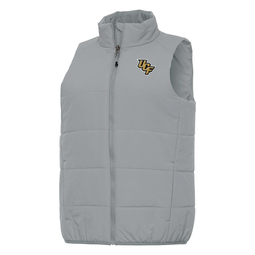 Women's Antigua Gray UCF Knights Experience Full-Zip Vest